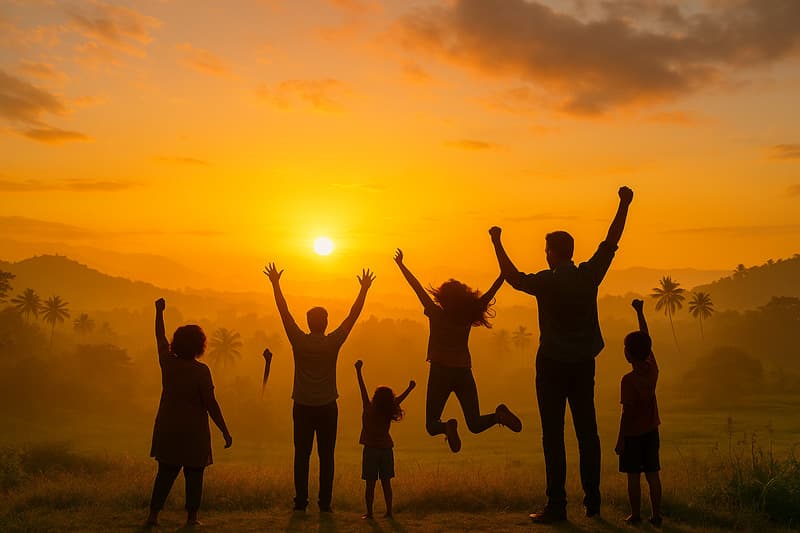 Sunrise over Indian skyline